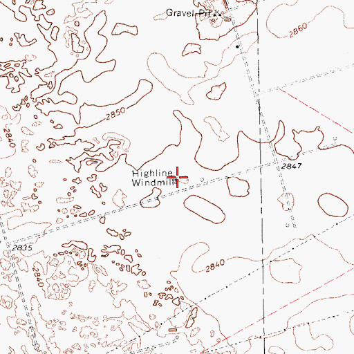 Topographic Map of Highline Windmill, TX