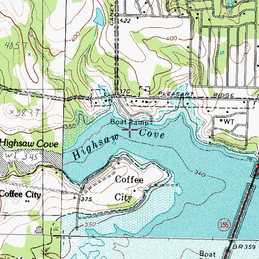 Topographic Map of Highsaw Cove, TX