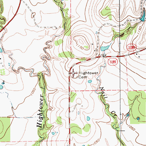 Topographic Map of Hightower Cemetery, TX