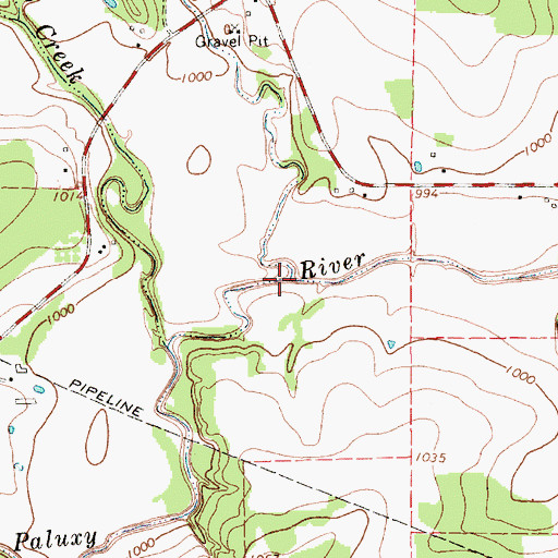 Topographic Map of Hightower Creek, TX