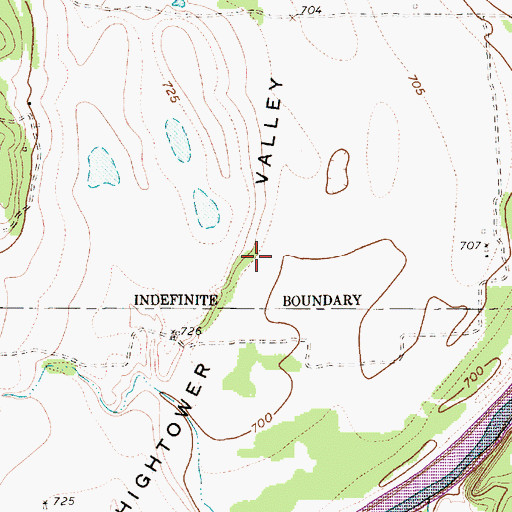 Topographic Map of Hightower Valley, TX