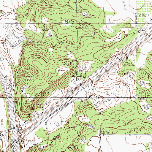 Topographic Map of Highway Church, TX