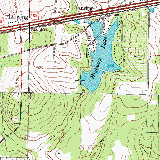 Topographic Map of Highway Lake, TX