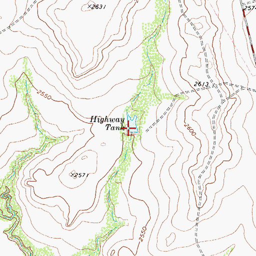 Topographic Map of Highway Tank, TX