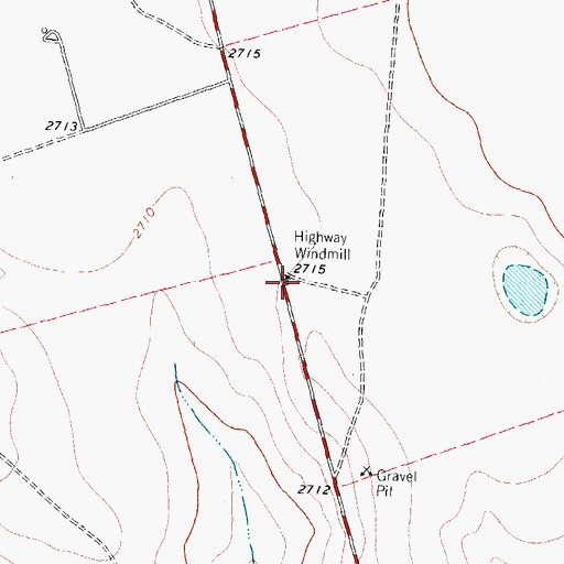 Topographic Map of Highway Windmill, TX