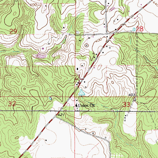 Topographic Map of Union, AL