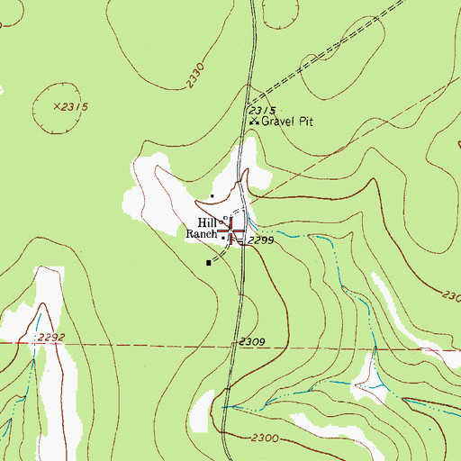 Topographic Map of Hill Ranch, TX