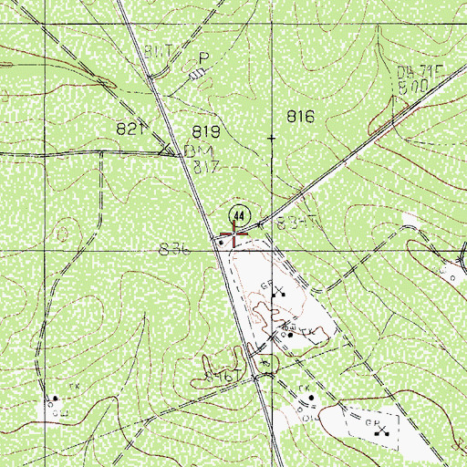 Topographic Map of Hill Top Inn, TX
