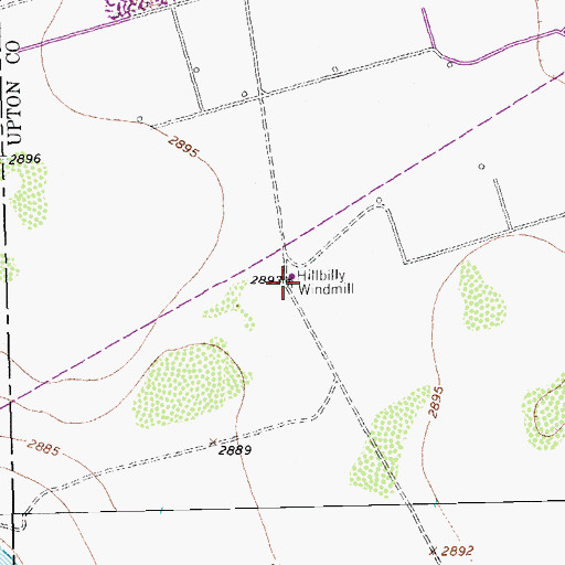 Topographic Map of Hillbilly Windmill, TX