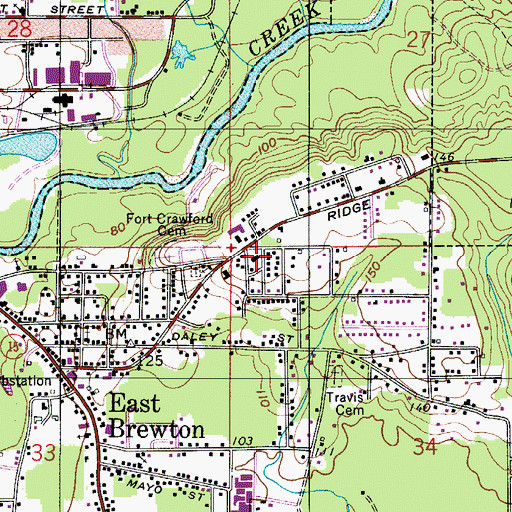 Topographic Map of Downing Industrial School (historical), AL