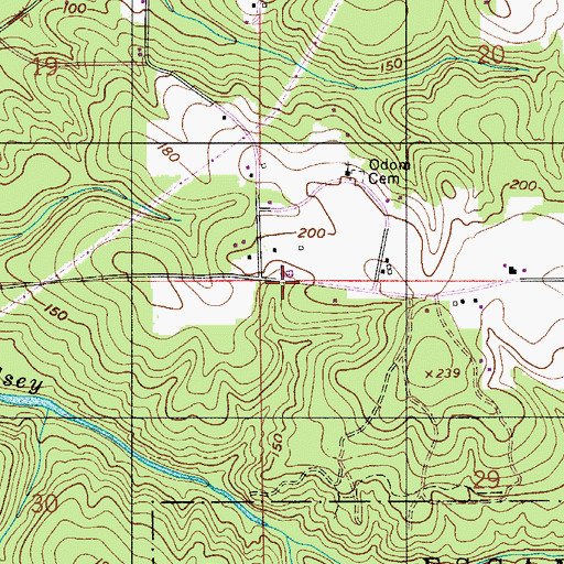Topographic Map of Edendale Church, AL