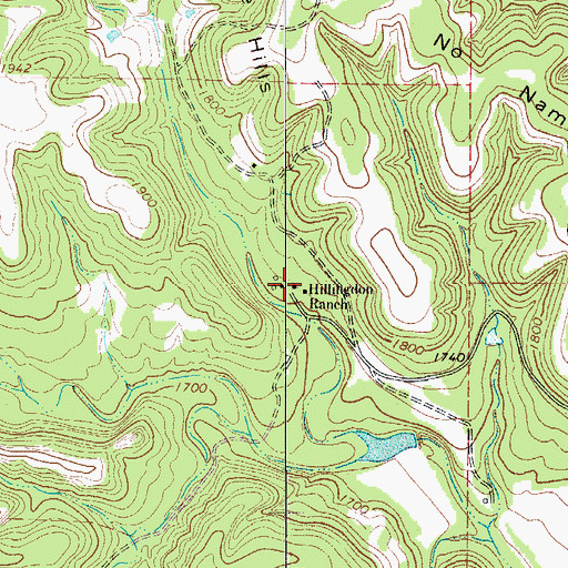Topographic Map of Hillingdon Ranch, TX