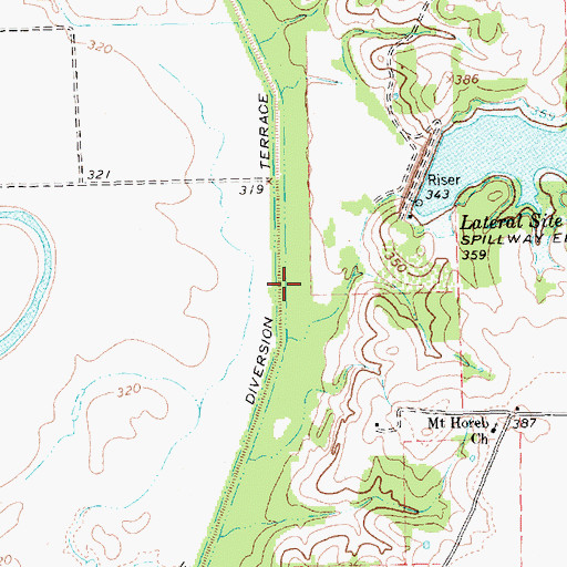 Topographic Map of Hillside Diversion Terrace, TX