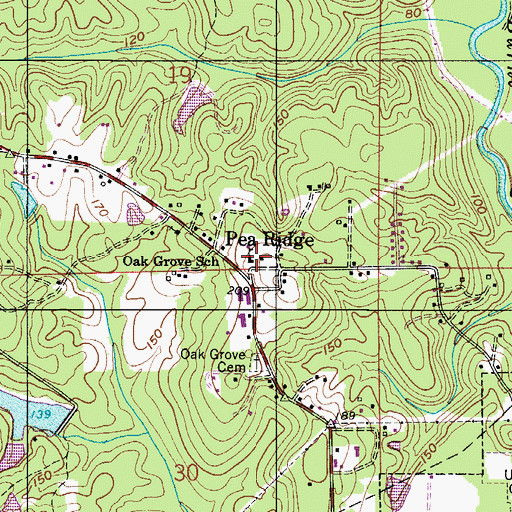 Topographic Map of Escambia-Brewton Area Vocational School, AL
