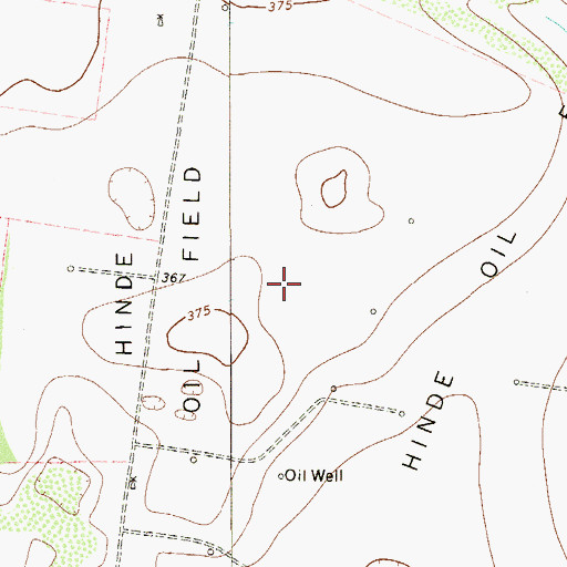 Topographic Map of Hinde Oil Field, TX