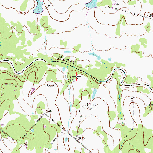 Topographic Map of Hinks Cemetery, TX