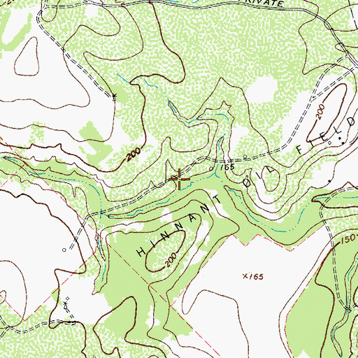 Topographic Map of Hinnant Oil Field, TX
