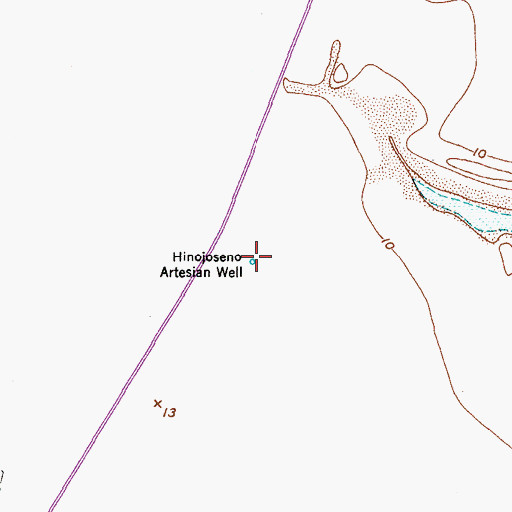 Topographic Map of Hinojoseno Artesian Well, TX