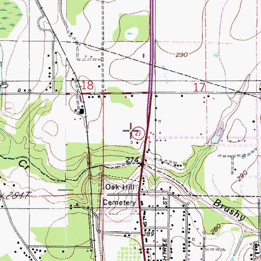Topographic Map of Escambia County Middle School, AL