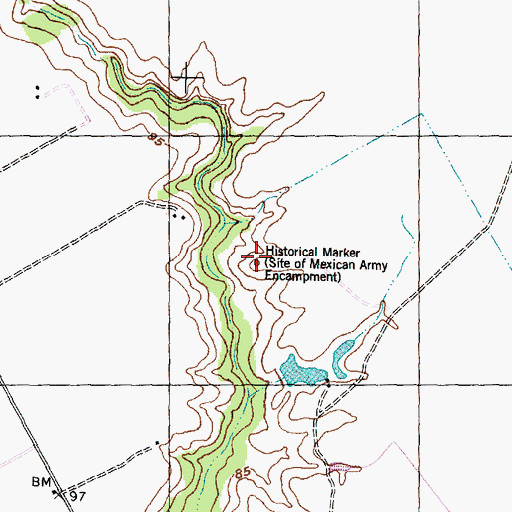 Topographic Map of Historical Marker, TX