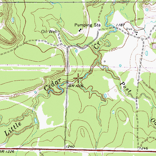 Topographic Map of Hitson Branch, TX
