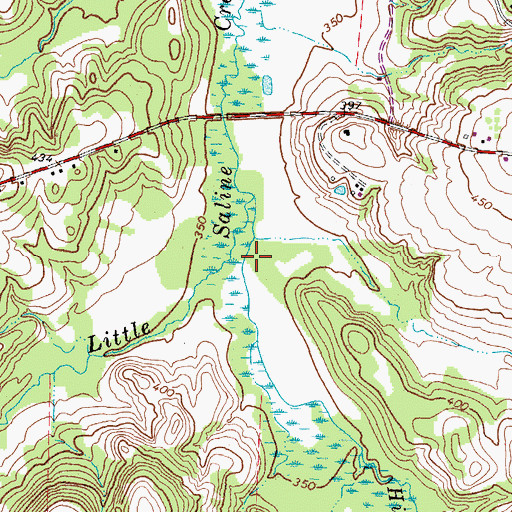 Topographic Map of Hitts Creek, TX