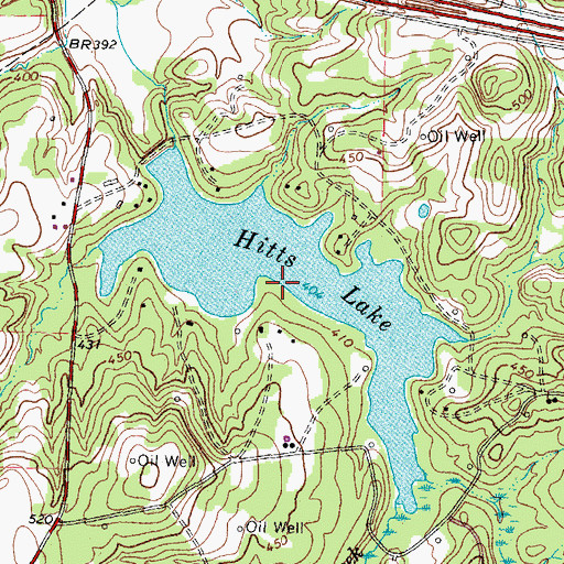 Topographic Map of Hitts Lake, TX