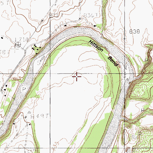 Topographic Map of Hittson Bend, TX