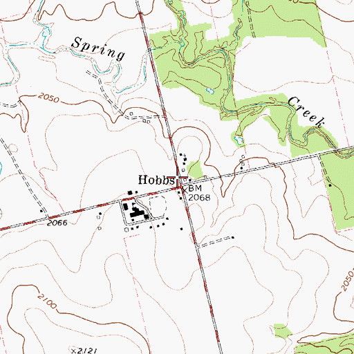 Topographic Map of Hobbs, TX
