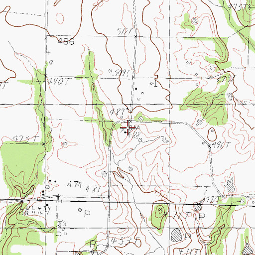 Topographic Map of Hobbs Church, TX