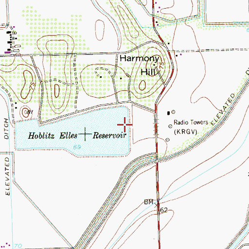 Topographic Map of Hoblitz Elles Reservoir, TX