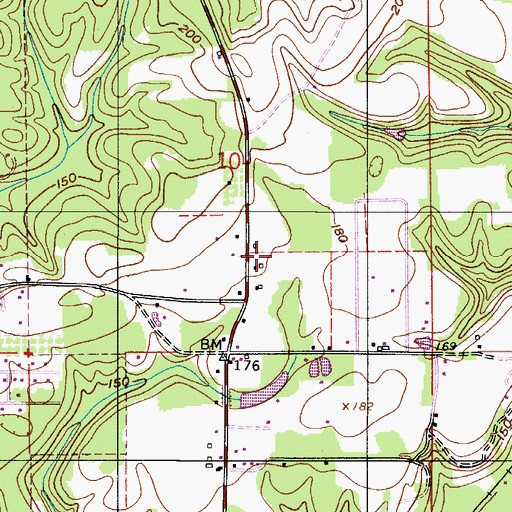 Topographic Map of Fair Plain Church (historical), AL
