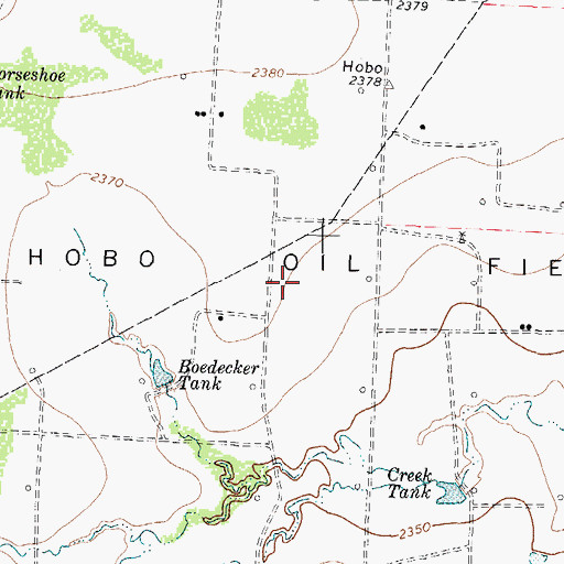 Topographic Map of Hobo Oil Field, TX