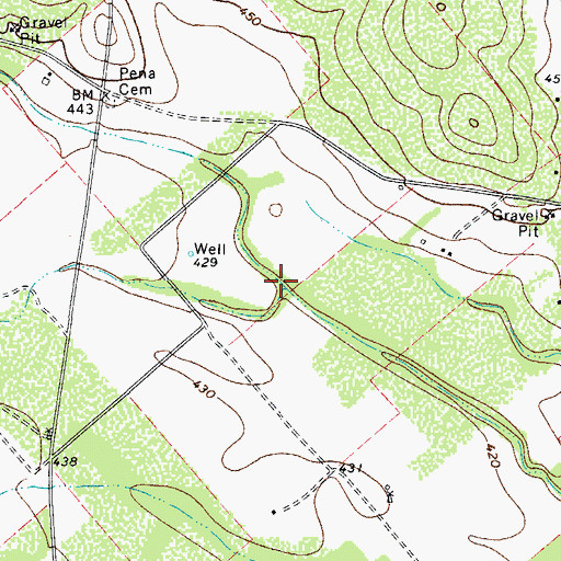 Topographic Map of Hoffman Creek, TX