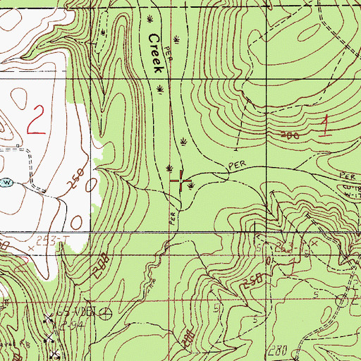 Topographic Map of Feagin Creek, AL
