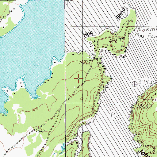 Topographic Map of Hog Bend, TX