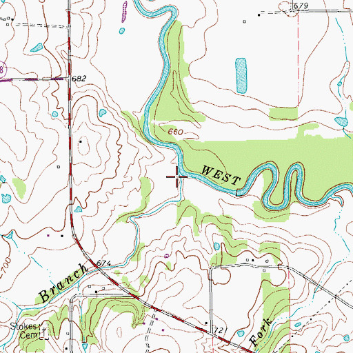 Topographic Map of Hog Branch, TX