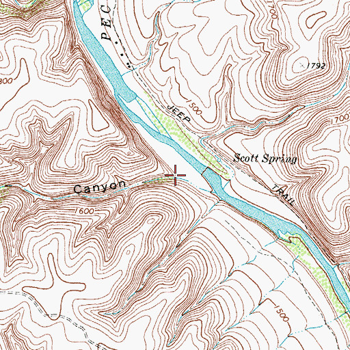 Topographic Map of Hog Canyon, TX