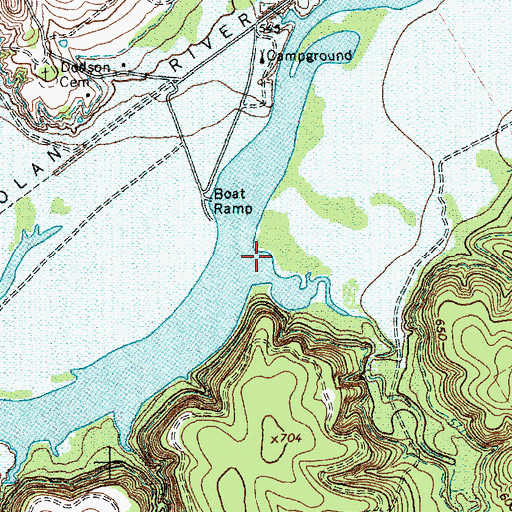 Topographic Map of Hog Creek, TX