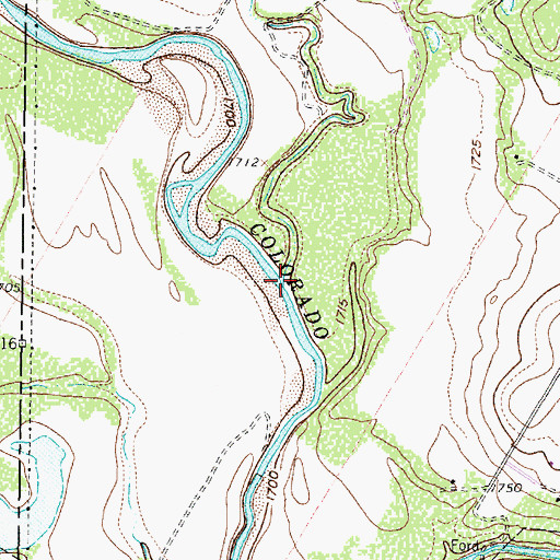 Topographic Map of Hog Creek, TX