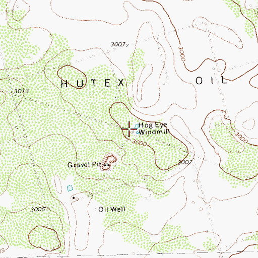 Topographic Map of Hog Eye Windmill, TX