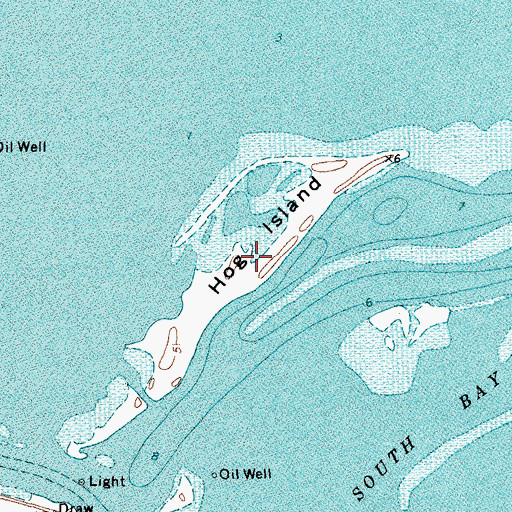 Topographic Map of Hog Island, TX