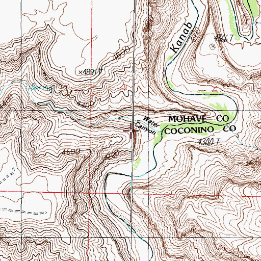 Topographic Map of Water Canyon, AZ