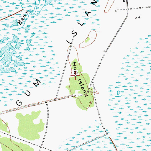 Topographic Map of Hog Island, TX