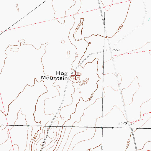 Topographic Map of Hog Mountain, TX