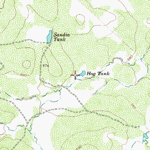 Topographic Map of Hog Tank, TX