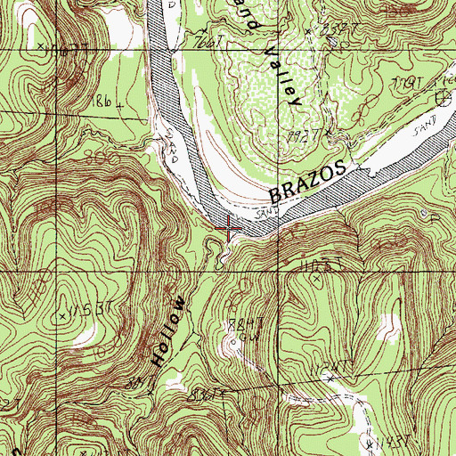 Topographic Map of Hogpen Hollow, TX