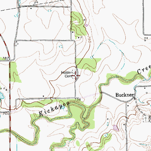 Topographic Map of Holder Cemetery, TX