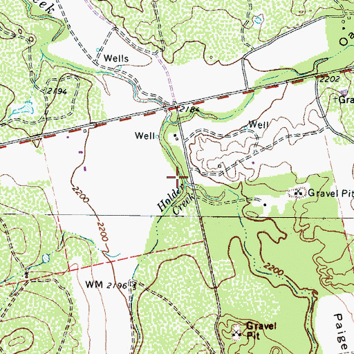 Topographic Map of Holder Creek, TX