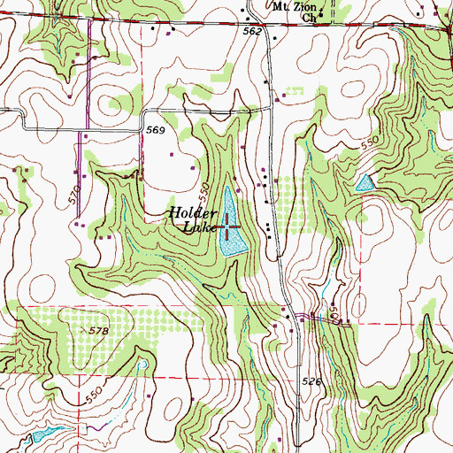 Topographic Map of Holder Lake, TX